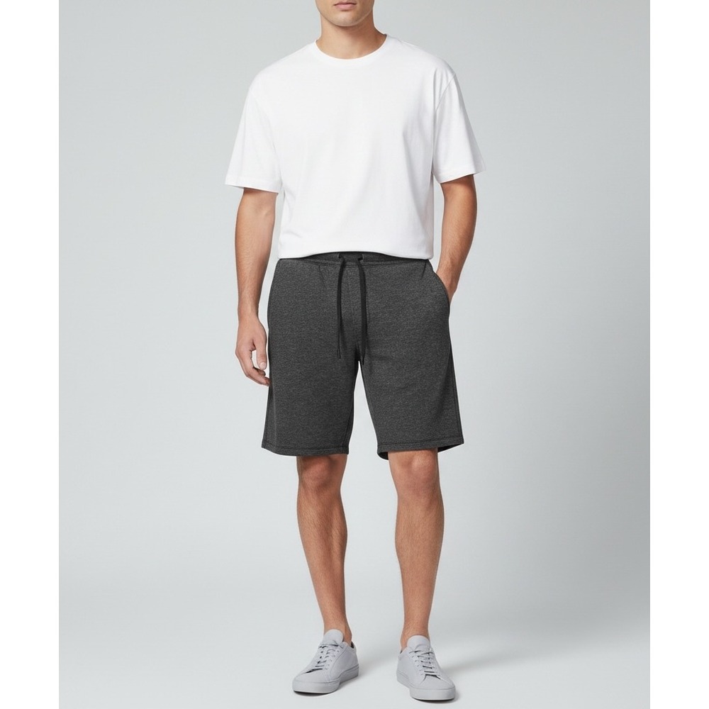 Lululemon Mens City Sweat Short 9.5 Heathered Black French Terry Athletic Size S